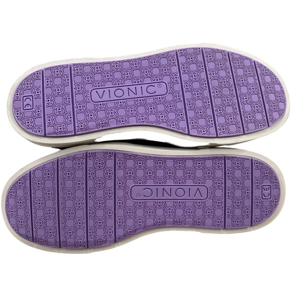 Vionic Kimmie Performance Sneaker Black Suede Purple Bottoms Size 7.5 NWT - Picture 8 of 11